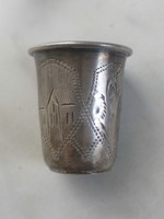 Orosz judaika kidus ezüst pohár 84 zolotnik IEZ