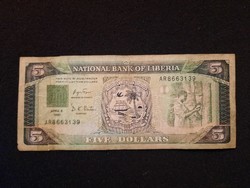 Libéria 5 Dollár ragasztott 