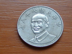 TAJVAN 10 DOLLÁR 1989 (78) Japán kajszi Chiang Kai-shek #