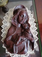 Mária a kis Jézussal viasz falikép
