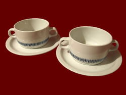 2 db kék mintás alföldi porcelán leveses csésze tányéron pótlásnak
