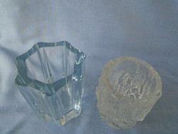 Súlyos-vastag Skandináv üveg váza Hibátlan szép kézműves darab 1126 gramm  jelzett 