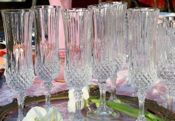 Francia  ólomkristály  pezsgős  poharak  