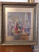 Antique framed tapestry in beautiful condition!