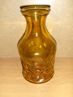 Retro borostyán üveg váza 22 cm magas (18/d)