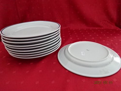 Zsolnay porcelán, kék csíkos lapostányér, átmérője 24,3 cm. Vanneki!