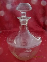 Likőrös, vagy boros, antik üveg- dekanter, magassága 22 cm. Vanneki! Jókai.