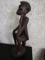 afrikai fa szobor-gondolkodó 30 cm