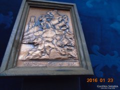 A GŐZ EREJE MEGZABOLÁZÁSA Fürth allegórikus szoborcsoport rézplakett az első német vasútvonal 1835
