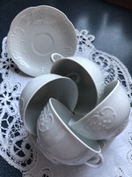 Richard Ginori gyönyörű fehér anyagában mintás teás csészék