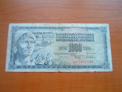 JUGOSZLÁVIA 1000 DINÁR 1978  AV