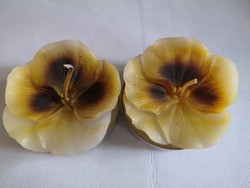 Spring, pansy, handmade candle, wick, 7 x 3 cm