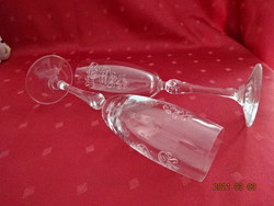 Talpas boros pohár, Hotel Európa 1994. Szilveszter felirattal. Magassága 22 cm. Vanneki!