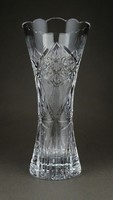 1D486 Hibátlan vastagfalú csiszoltüveg kristály váza 23.5 cm