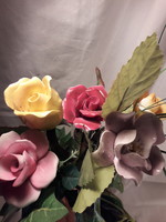 Porcelán Paridom exclusive rózsa csokor öt szálas jelzett virág