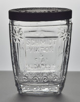 "Schmidt Viktor és fiai Budapest" üveg pohár tetővel
