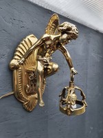 Antique, angel, putto sculptural wall lamp, wall lamp