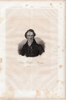 Hermann von Pückler - Muskau, acélmetszet 1837, eredeti, kis méret, 8 x 8 cm, német, herceg, író