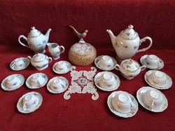 Csehszlovák hófehér porcelán 6 személyes teás készlet, XX.szd köz, nézd a kávés párját is oldalamon