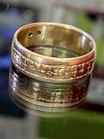 Antik 14 karátos vésett arany gyűrű 