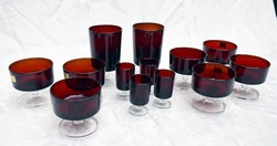 Luminarc Verrerie D'Arques Franciaország Cavalier rubinvörös átlátszó üveg pohár készlet 13 db