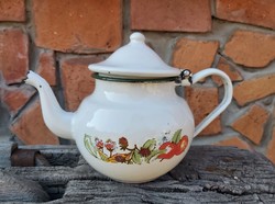 Enamel enameled fruity coffee pot with nostalgia pieces for peasant decoration