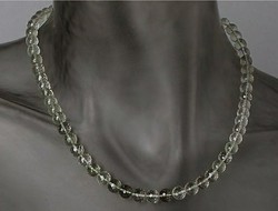 Praziolit / zöld ametiszt  drágaköves nyakék sterling ezüst /925/ zár 150ct !--új