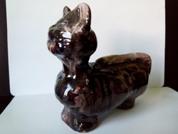 MOST AKCIÓS!!! Nagy méretű nehéz egyedi  kerámia cica macska szobor cica kedvelőknek is szép ajándék