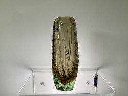 Nagy, 27 cm-es Jan Beranek sommerso üveg váza a 60-as évekből