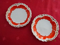 Német Oscar Schlegelmilch porcelán, L jelzéssel, kézzel festett  átmérője 8,3 cm. Vannek Jókai.
