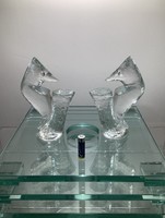 Exclusive Svéd jelzett jégüvegszobrok párban a 60-as évekből minimal design kedvelőknek
