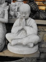 Szép ! Buddhista szerzetes 50cm Buddha  kő szobor  Fagyálló MűKő Feng Shui Japán kertépítő elem