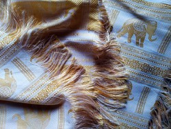 Elefántos, damaszt-selyem szövet arany franciaágy-takaró, 250x200cm