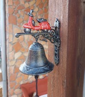 Cast iron vespa motorbike bell bell, door decoration