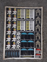 Vintage  69 cm x 50 cm általános iskolai szemléltető oktató tábla vastag karton táblák
