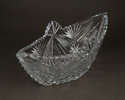 1D518 Hajó alakú üveg asztalközép kínáló tál 24.5 cm
