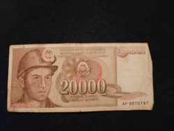 Jugoszláv 20000 Dínár 1987