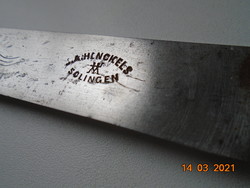 1890 Solingen J.A.Henckel vacsora kés acél pengével pisztoly nyéllel
