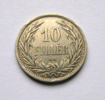 10 fillér - 1909 - K-B - Nikkel
