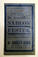 Dr Bauer féle SABLON festék -KÉK / békebeli  bontatlan csomag 