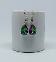 925-S sterling silver (sf) earrings with faceted mystical topaz