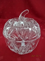Kristályüveg cukortartó, alma formájú, magassága 10 cm. Vanneki!