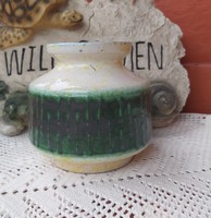 Retro német zöldes sárga  kerámia váza , nosztalgia Veb Haldensleben?