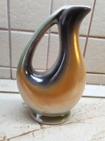 Jelzett retro iparművész kerámia váza , irizáló festéssel eladó!