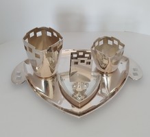 Ezüst art-deco asztali dohányzó készlet szivarozó készlet