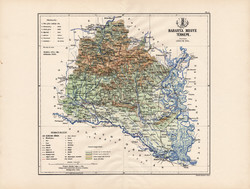 Baranya megye térkép 1888 (3), Magyarország, vármegye, atlasz, eredeti, Kogutowicz Manó, 43 x 57 cm
