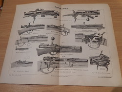 Antik nyomat, fegyver militaria 1906 német - 2