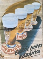 Plakát: Dreher sör - erről híres Kőbánya (reprint 1980 körüli!)