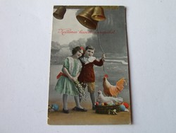 Régi, antik magyar húsvéti képeslap, üdvözlő lap