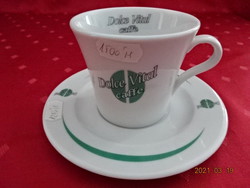Inker Croatian porcelain coffee cup + saucer with dolce vital caffe inscription. He has! Jokai.